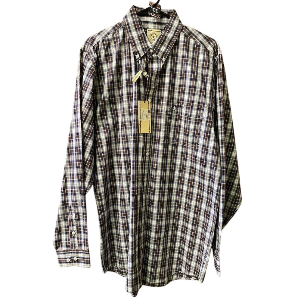Gunnison Creek Men's Big & Tall Plaid Button-Up Shirt L Multicolor